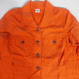 CAbi Jacket Womens‎ Medium Orange #5098 Resort Jacket Cropped Boxy Spring